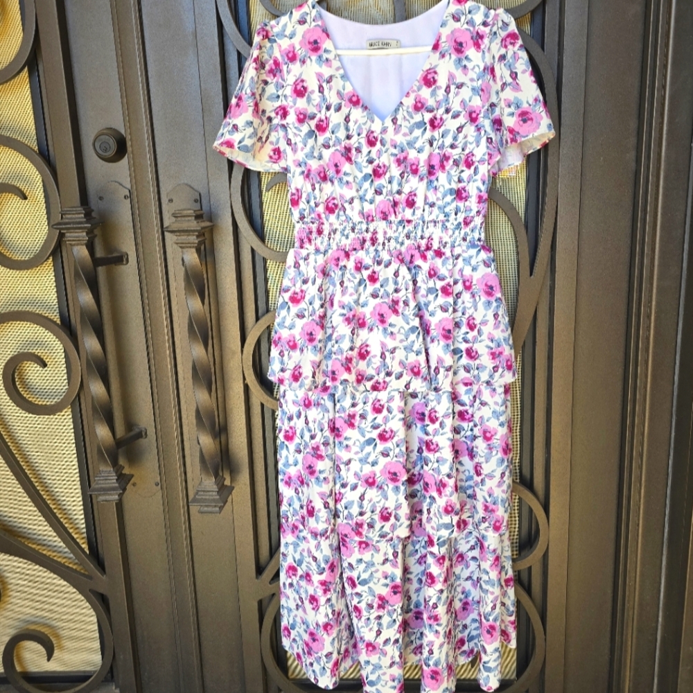 Floral V-Neck Grace Karin Maxi Dress